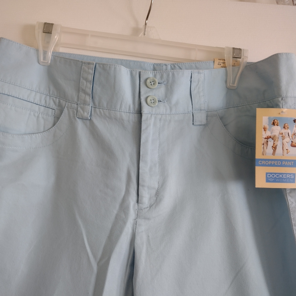 3/$30 Dockers Women Light Blue Size 14 Cropped Pants Cotton